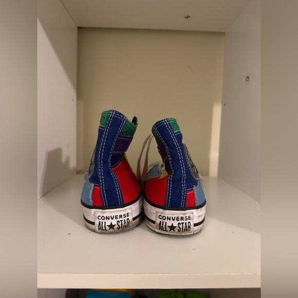 Converse Patchwork High-Top Sneakers Women’s size 7 Men’s size 5 Multicolor - Picture 4 of 5